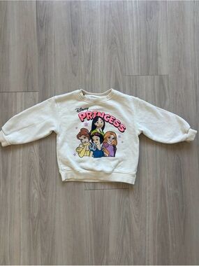 Zara Disney Princess Cream Crewneck Sweatshirt for Kids 2/3t